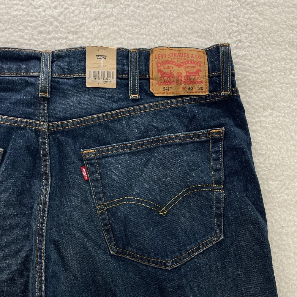 Levis 541 Jeans Men 40x30 Athletic Tapered Dark Wash Stretch Denim Casual Preppy